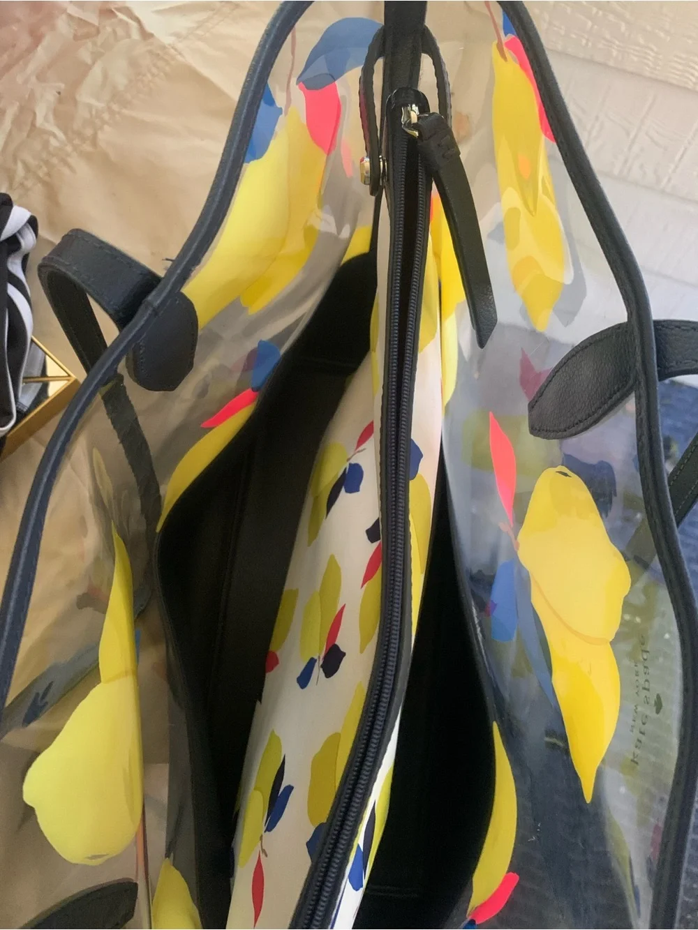 Kate Spade New York Clear Lemon Print Tote Bag